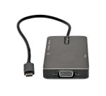 StarTech.com Adattatore multiporta USB-C a HDMI 4K 30 Hz o VGA 1080p - Convertitore USB C con HUB USB a 3 porte e 100W Power Delivery - GbE - Cavo integrato da 12 cm