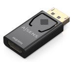 AISENS Conversor Displayport A HDMI 4K@30Hz, DP/M-HDMI/H, Negro