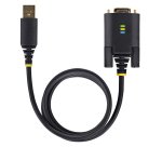 StarTech.com 3ft (1m) USB to Serial Adapter Cable, COM Retention, Interchangeable Screws/Nuts, USB-A to DB9 RS232, FTDI IC, ESD Protection, Windows/macOS/Linux