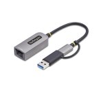 StarTech.com Adaptateur 2.5GbE USB-C vers Ethernet avec Convertisseur USB-A, NBASE-T NIC, USB 3.0 Type-C 2.5/1G Réseau Multi Speed, Compatible Thunderbolt, Windows & Mac