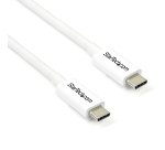StarTech.com 2m Thunderbolt 3 Kabel, 20Gbps, 100W PD, 4K, Thunderbolt Gecertificeerd, Thunderbolt 4/USB 3.2/DisplayPort Compatibel, Wit