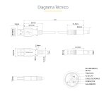 Cable Adaptador 1m USB A Macho a Conector Coaxial Barrel Alimentación Corriente Tipo N 5,5mm 5V DC