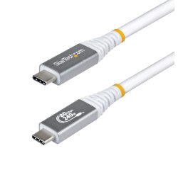 StarTech.com Cable USB4 50cm - Cable USB-C Certificado USB-IF - 80Gbps - Cable USB Tipo C - PD de 240W - 8K120/4K240 - DP 2.1 - DP80 - Recubrimiento de TPE - Compatible con Thunderbolt - Blanco