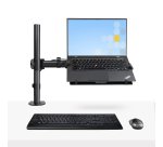 StarTech.com Laptop Desk Mount - Monitor and Laptop Mount - Displays up to 34" (17.6lb/8kg) & Laptops (4.5kg/9.9lb) - Articulating VESA Laptop Tray Arm - Clamp / Grommet Mount