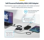 StarTech.com 4-Port USB-A Hub, 5Gbps, Self-Powered, 2-in-1 USB-C and USB-A Host Cable, 1x BC 1.2 Charging Port, 24W Power Adapter Included, MacBook and Windows