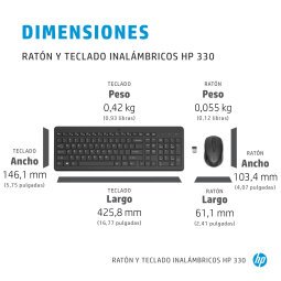 HP Combinación de teclado y ratón inalámbricos 330