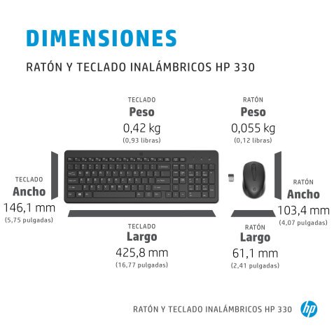 HP Combinación de teclado y ratón inalámbricos 330