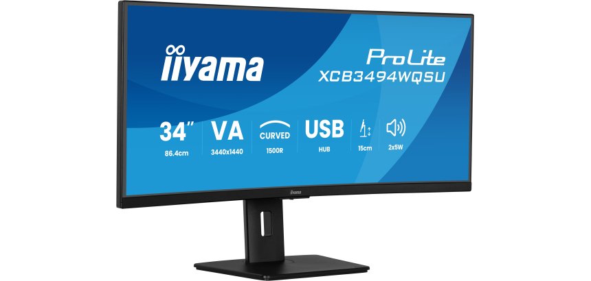 iiyama ProLite XCB3494WQSU-B1 écran plat de PC 86,4 cm (34") 3440 x 1440 pixels UltraWide Quad HD LED Noir