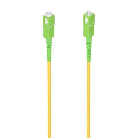 AISENS Cable Fibra Óptica Latiguillo G657A2 3.0 9/125 SMF Simplex CPR DCA LSZH, SC/APC-SC/APC, Amarillo, 1.0m