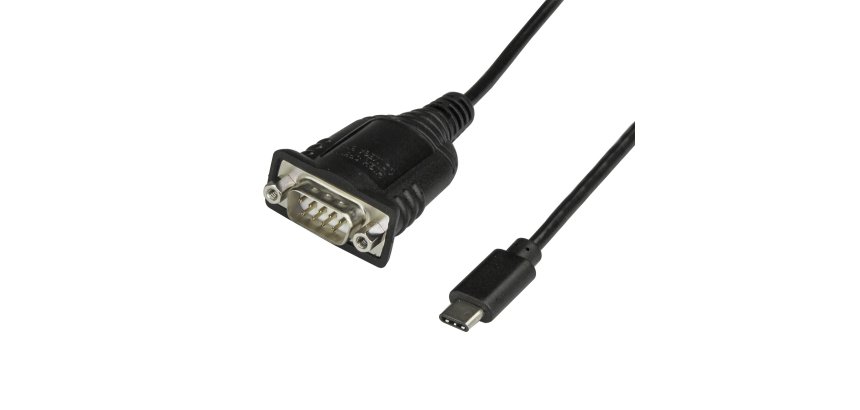 StarTech.com Adaptador Cable de 40cm USB-C a Serie - Cable Conversor USB TipoC a Serie DB9 RS232 - Cable USBC Serial para PLCs, Escáneres, Impresoras - Macho a Macho - para Windows Mac o Linux