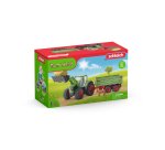 Boite de jeux schleich farm world tracteur convoyeur a    foin avec remorque