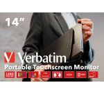 Verbatim 49591 écran plat de PC 35,6 cm (14") 1920 x 1080 pixels Full HD LCD Écran tactile Noir