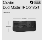 HP 680 CFT Dual-Mode KBD FR clavier Maison RF sans fil + Bluetooth Noir