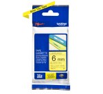 Ruban laminé Brother 6 mm TZE 611 jaune écriture noire
