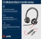 HP Poly Blackwire 8225 Stereo USB-C Headset +USB-C/A Adapter