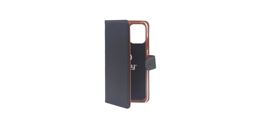 Celly Wally custodia per cellulare 15,5 cm (6.1") Custodia a libro Nero, Marrone
