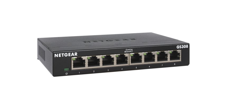 NETGEAR GS308-300PES network switch Unmanaged L2 Gigabit Ethernet (10/100/1000) Black