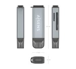 AISENS Lector De Tarjetas SD, Micro SD, MMC, Rs-MMC, MMC Micro, USB-C, Gris