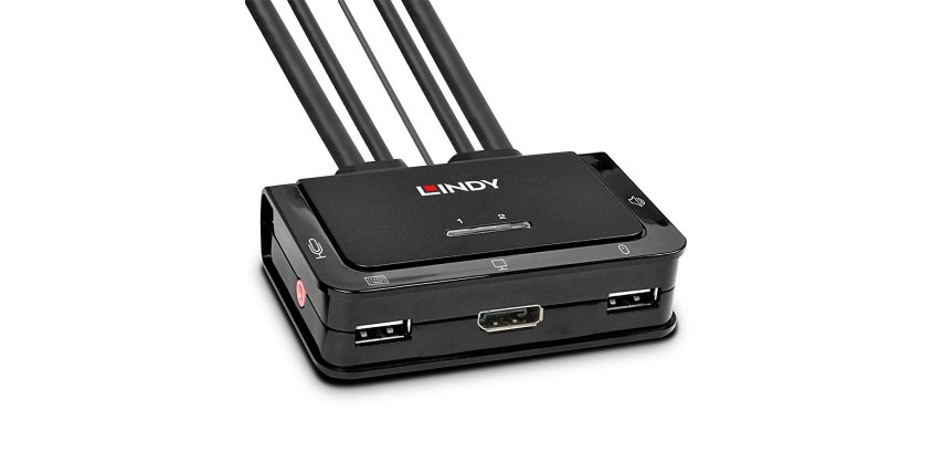 Lindy 42344 interruptor KVM Montaje en rack Negro