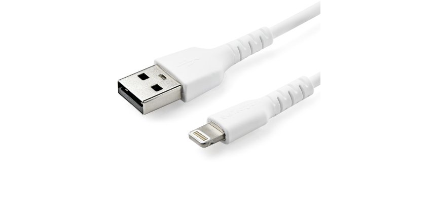 StarTech.com Cavo da USB-A a Lightening bianco da 1m di colore bianco - Robusto e resistente cavo di alimentazione/sincronizzazione in fibra aramidica da USB tipo A a Lightening - Con certificazione Apple MFi per iPad/iPhone 12