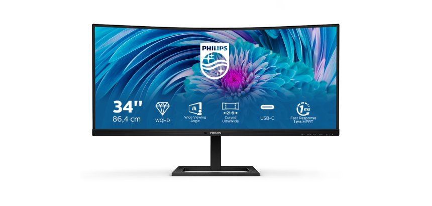 Philips E Line 346E2CUAE/00 écran plat de PC 86,4 cm (34") 3440 x 1440 pixels Wide Quad HD+ LCD Noir