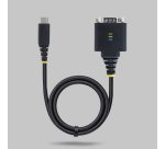 StarTech.com Câble Adaptateur USB-C vers Série de 30 cm, Rétention COM, Puce FTDI, Type-C vers DB9 RS232 Mâle, Voyants d'État, Vis et Écrous DB9 Interchangeables