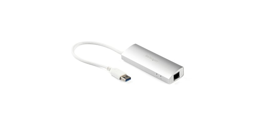 StarTech.com Hub USB à 3 Ports avec Ethernet, USB-A, Gigabit Ethernet/GbE, USB 5Gbps, Design Robuste, Alimentation par Bus, Hub USB 3.0 Portable pour Ordinateur Portable