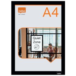 Porte-affiche nobo magnetique autocollant a4 cadre coloris  noir