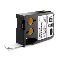 DYMO XTL Laminated Wire/Cable Wrap | 21 mm x 39 mm | Black on White