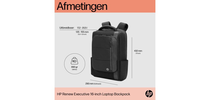 HP Renew Executive 16 inch laptopbackpack