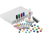 Kit d'accesoires tableau blanc esselte 10 marqueurs 10 aimants 32mm 2 effaceurs 1    spray nettoyage