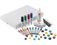 Kit d'accessoires tableau blanc esselte 10 marqueurs 10 aimants 32mm 2 effaceurs 1    spray nettoyage