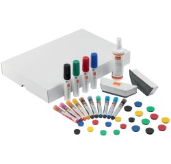 Kit d'accesoires tableau blanc esselte 10 marqueurs 10 aimants 32mm 2 effaceurs 1    spray nettoyage