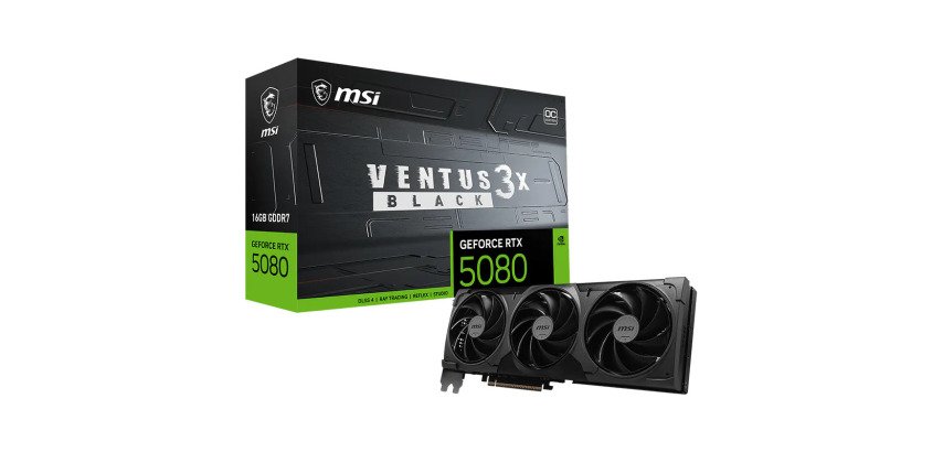 MSI VENTUS GEFORCE RTX 5080 16G 3X OC BLACK scheda video NVIDIA 16 GB GDDR7