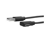 StarTech.com 1m USB-A naar USB-C Laadkabel, Haaks, Charge & Sync, 3A, USB 2.0 - Zwarte USB Oplaadkabel