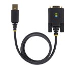StarTech.com Cable Adaptador USB a Serie de Módem Nulo de 1m - Retención COM - Tornillos Intercambiables DB9 - USB a RS232 - Serial - USB a DB9 - FTDI - ESD de Nivel 4 - Fabricación Resistente con TPE