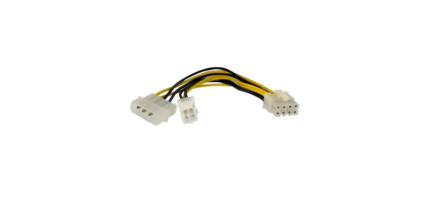 StarTech.com Adaptateur d’alimentation EPS 15 cm 4 broches vers 8 broches avec LP4 - F/M