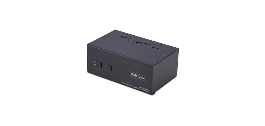 StarTech.com Commutateur KVM 2 Ports DisplayPort et HDMI, 4K 60Hz, 1 Moniteur HDMI et 1 Moniteur DP, Switch KVM 2 Ports, Hub USB 5Gbps 2 Ports, 2 Ports USB HID, Conforme TAA