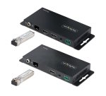StarTech.com Kit Extender HDMI Fibre Optique - 4K60Hz jusqu'à 1km (Monomode) ou 300m (Multimode) Fibre optique LC, HDR, HDCP, Audio 3.5mm/RS232/Extender IR - Prolongateur/Extension HDMI - Kit Émetteur et Récepteur