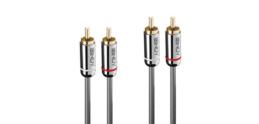 Lindy 35345 cable de audio 1 m 2 x RCA Antracita