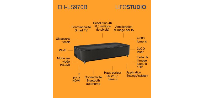 Epson Lifestudio Grand Plus EH-LS970B - Noir métallisé