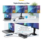 StarTech.com Triple-Monitor USB-C Docking Station, 140W Laptop Charging Dock for MacBook Pro and Windows, 4K 60Hz HDMI or DisplayPort, TAA