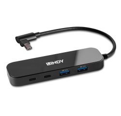 Lindy 43334 hub de interfaz USB 3.2 Gen 2 (3.1 Gen 2) Type-C 10000 Mbit/s Negro