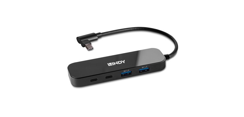 Lindy 43334 hub de interfaz USB 3.2 Gen 2 (3.1 Gen 2) Type-C 10000 Mbit/s Negro