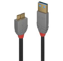 Lindy Câble USB 3.2 Type A vers Micro-B, 5Gbit/s, Anthra Line, 0.5m
