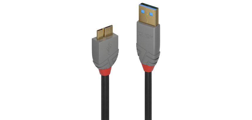 Lindy Câble USB 3.2 Type A vers Micro-B, 5Gbit/s, Anthra Line, 0.5m