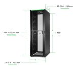 APC Rack Netshelter SX Server, 2e génération, 48U, 2 258H x 750L x 1 200D mm, avec panneaux latéraux, noir