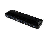 StarTech.com Concentrador USB 3.0 (5Gbps) de 10 Puertos - Ladrón con Puertos de Carga y Sincronización - Hub con 2 Puertos de 1,5A