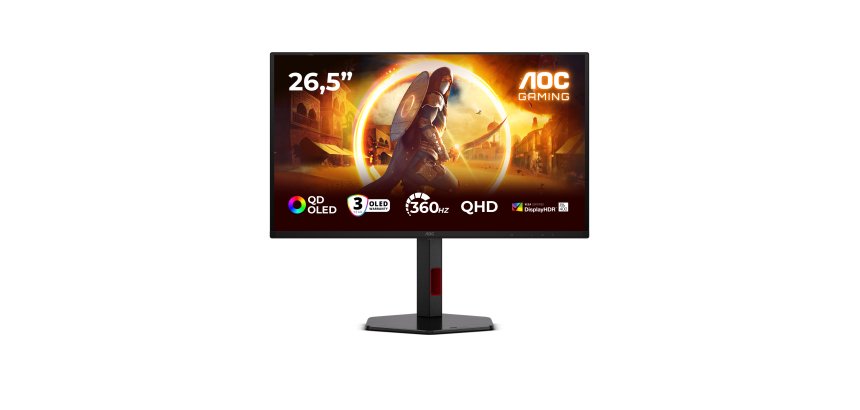 AOC G4 Q27G4SDR écran plat de PC 67,3 cm (26.5") 2560 x 1440 pixels Quad HD QD-OLED Noir, Rouge