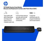 HP Combinazione di tastiera e mouse 580C multi-dispositivo e dual-mode con poggiapolsi
